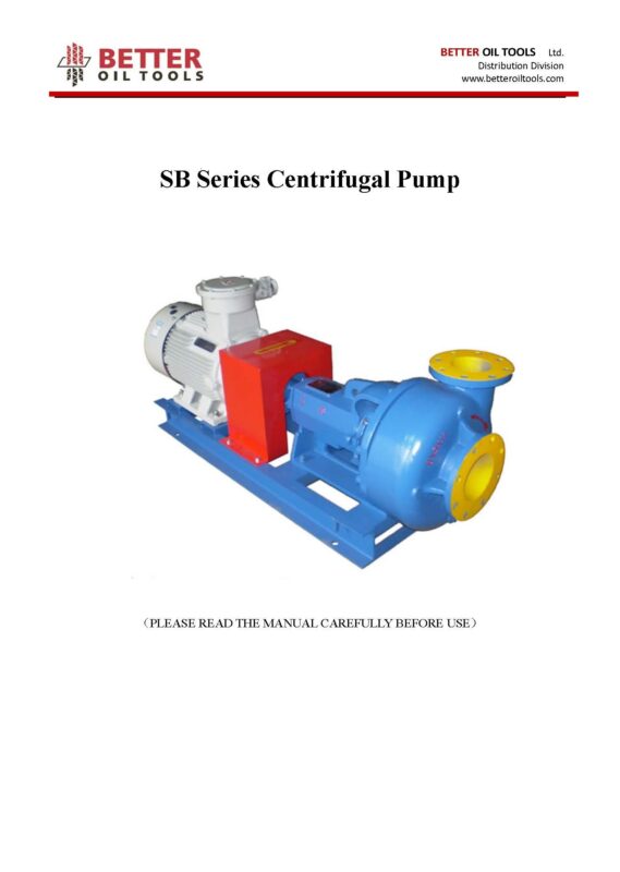 SB Series Centrifugal Pump – BETTER OIL TOOLS